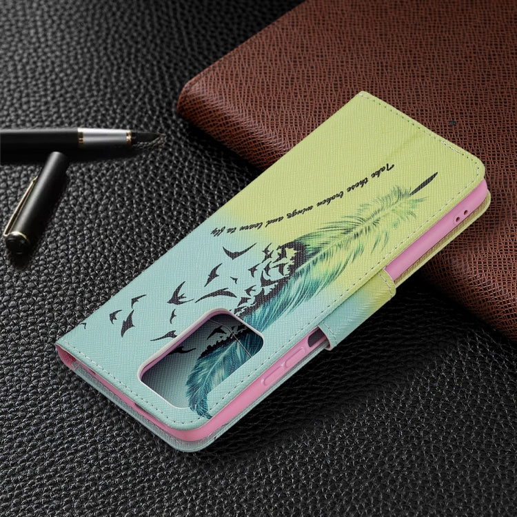 For Xiaomi Mi 11T Colored Drawing Pattern Horizontal Flip Leather Case with Holder & Card Slots & Wallet(Feather) - Xiaomi Cases by buy2fix | Online Shopping UK | buy2fix