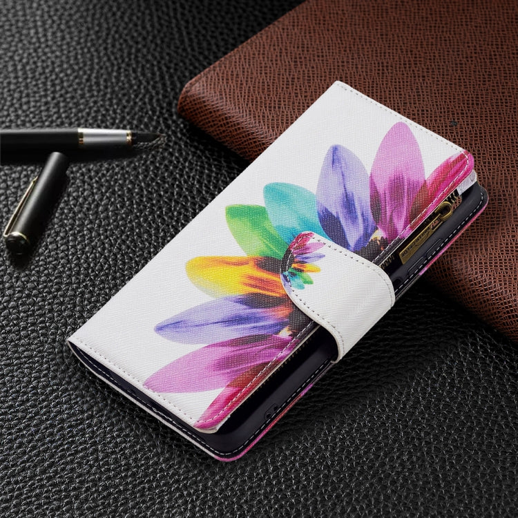 For Xiaomi Redmi 10 Colored Drawing Pattern Zipper Horizontal Flip Leather Case with Holder & Card Slots & Wallet(Sun Flower) - Xiaomi Cases by buy2fix | Online Shopping UK | buy2fix