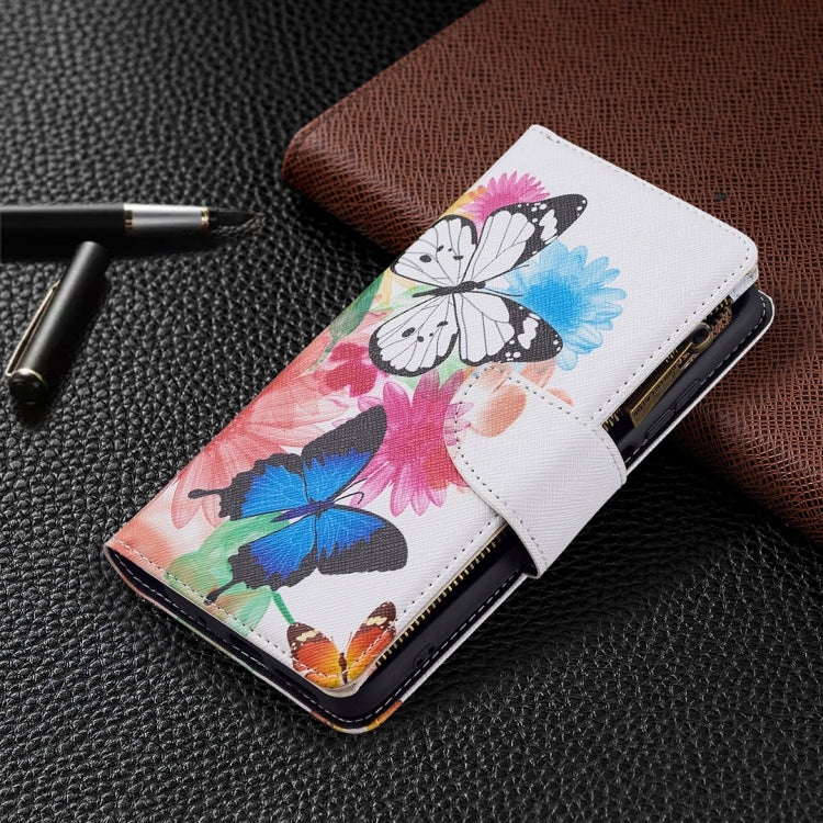 For Xiaomi Redmi 10 Colored Drawing Pattern Zipper Horizontal Flip Leather Case with Holder & Card Slots & Wallet(Two Butterflies) - Xiaomi Cases by buy2fix | Online Shopping UK | buy2fix