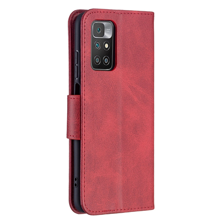 For Xiaomi Redmi 10 Retro Lambskin Texture Pure Color Horizontal Flip PU Leather Case with Holder & Card Slots & Wallet & Lanyard(Red) - Xiaomi Cases by buy2fix | Online Shopping UK | buy2fix