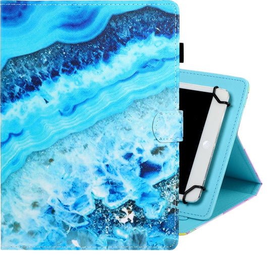 10 inch Universal Colored Drawing Horizontal Flip PU Leather Case with Holder & Card Slot(Blue Marble) - 10 - 11 inch by buy2fix | Online Shopping UK | buy2fix