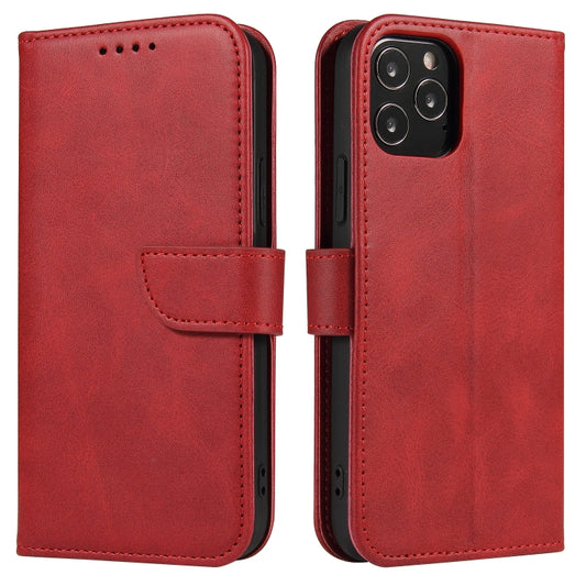 For iPhone 12 Pro Max Calf Texture Buckle Horizontal Flip Leather Case with Holder & Card Slots & Wallet(Red) - iPhone 12 Pro Max Cases by buy2fix | Online Shopping UK | buy2fix