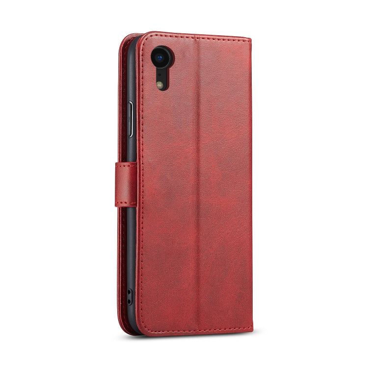 For iPhone XR Calf Texture Buckle Horizontal Flip Leather Case with Holder & Card Slots & Wallet(Red) - More iPhone Cases by buy2fix | Online Shopping UK | buy2fix