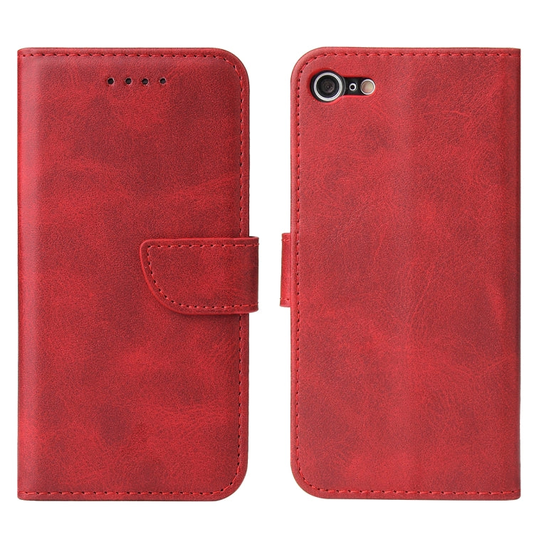 For iPhone SE 2022 / SE 2020 / 8 / 7 Calf Texture Buckle Horizontal Flip Leather Case with Holder & Card Slots & Wallet(Red) - iPhone SE 2022 / 2020 / 8 / 7 Cases by buy2fix | Online Shopping UK | buy2fix