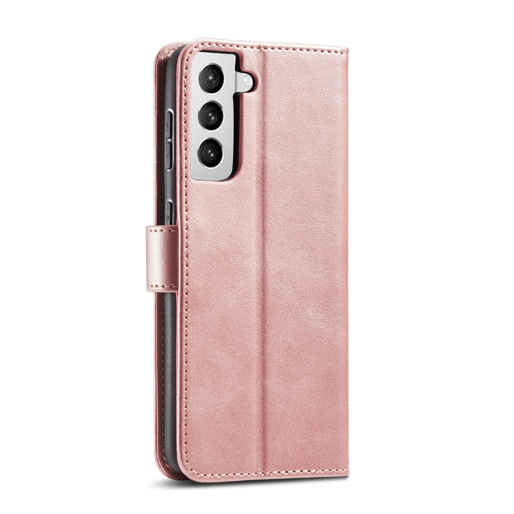 For Samsung Galaxy S21 5G Calf Texture Buckle Horizontal Flip Leather Case with Holder & Card Slots & Wallet(Rose Gold) - Galaxy S21 5G Cases by buy2fix | Online Shopping UK | buy2fix