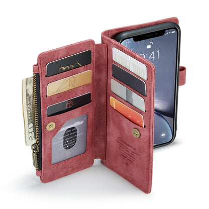 For iPhone XR CaseMe-C30 PU + TPU Multifunctional Horizontal Flip Leather Case with Holder & Card Slot & Wallet & Zipper Pocket(Red) - More iPhone Cases by CaseMe | Online Shopping UK | buy2fix