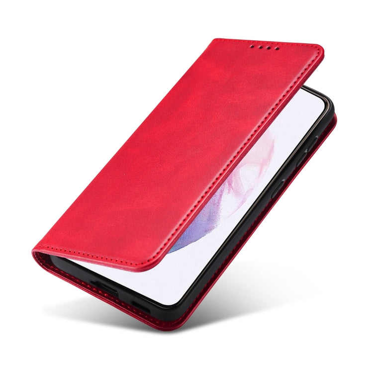 For LG Q7 Calf Texture Magnetic Horizontal Flip Leather Case with Holder & Card Slots & Wallet(Red) - LG by buy2fix | Online Shopping UK | buy2fix