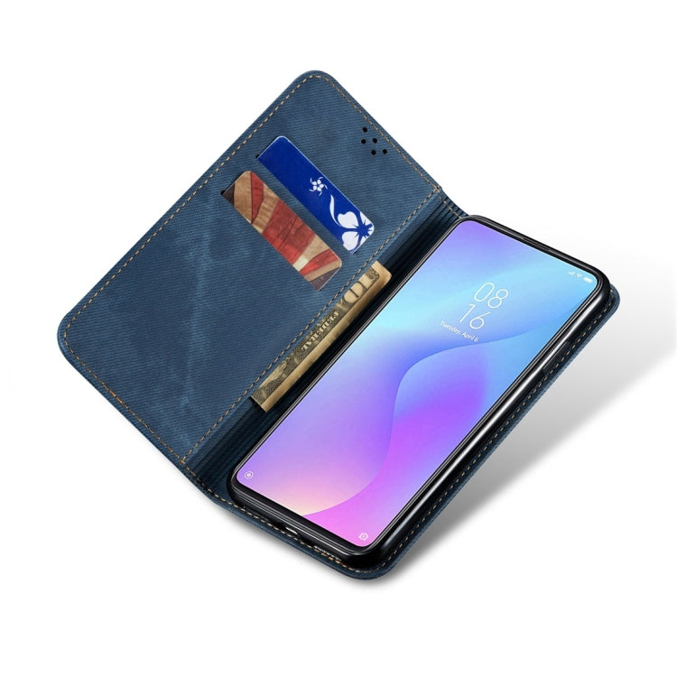 For Xiaomi Mi 9T Pro / Redmi K20 Pro Denim Texture Casual Style Horizontal Flip Leather Case with Holder & Card Slots & Wallet(Blue) - Xiaomi Cases by buy2fix | Online Shopping UK | buy2fix