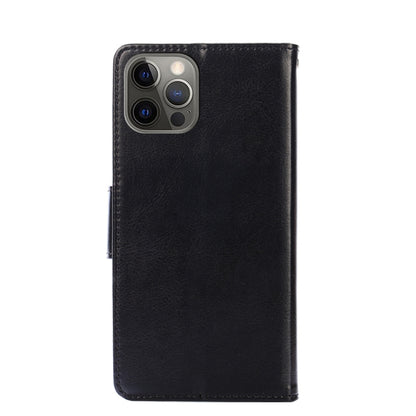 For iPhone 12 / 12 Pro Crystal Texture Horizontal Flip Leather Case with Holder & Card Slots & Wallet(Black) - iPhone 12 / 12 Pro Cases by buy2fix | Online Shopping UK | buy2fix