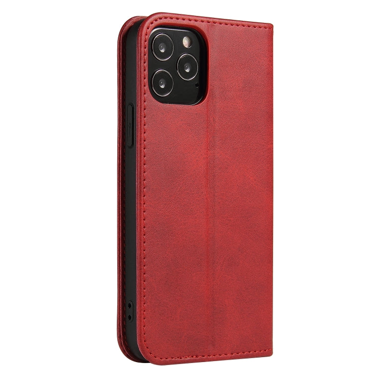 For iPhone 12 mini Calf Texture Magnetic Horizontal Flip Leather Case with Holder & Card Slots & Wallet (Red) - iPhone 12 mini Cases by buy2fix | Online Shopping UK | buy2fix