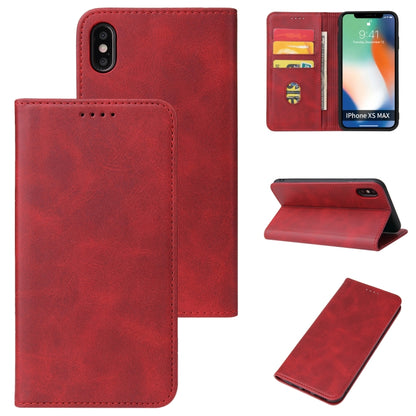 For iPhone X / XS Calf Texture Magnetic Horizontal Flip Leather Case with Holder & Card Slots & Wallet(Red) - More iPhone Cases by buy2fix | Online Shopping UK | buy2fix