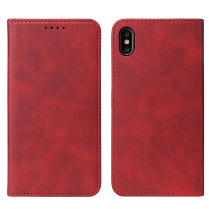 For iPhone X / XS Calf Texture Magnetic Horizontal Flip Leather Case with Holder & Card Slots & Wallet(Red) - More iPhone Cases by buy2fix | Online Shopping UK | buy2fix