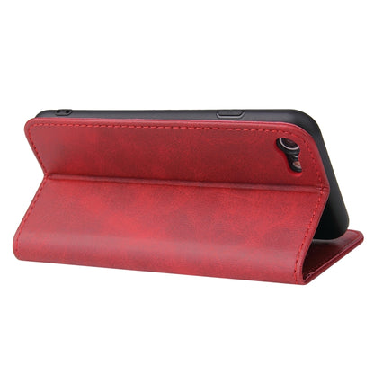 For iPhone SE 2022 / SE 2020 / 8 / 7 Calf Texture Magnetic Horizontal Flip Leather Case with Holder & Card Slots & Wallet(Red) - iPhone SE 2022 / 2020 / 8 / 7 Cases by buy2fix | Online Shopping UK | buy2fix