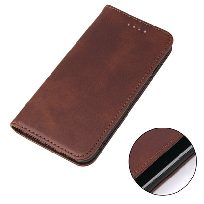 For iPhone SE 2022 / SE 2020 / 8 / 7 Calf Texture Magnetic Horizontal Flip Leather Case with Holder & Card Slots & Wallet(Brown) - iPhone SE 2022 / 2020 / 8 / 7 Cases by buy2fix | Online Shopping UK | buy2fix