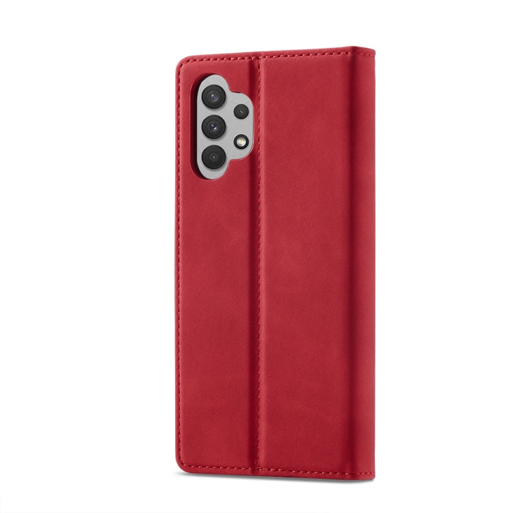 For Samsung Galaxy A32 5G LC.IMEEKE Strong Magnetism Ultra-thin Horizontal Flip Matte TPU + PU Leather Case with Holder & Card Slots & Wallet(Red) - Galaxy Phone Cases by LC.IMEEKE | Online Shopping UK | buy2fix