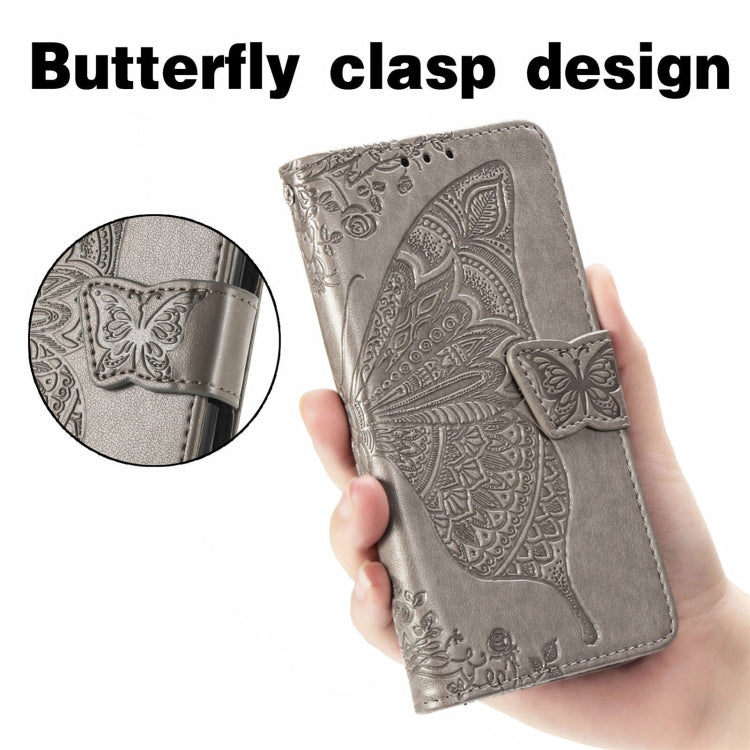 For OPPO Realme GT Master Butterfly Love Flower Embossed Horizontal Flip Leather Case with Holder & Card Slots & Wallet & Lanyard(Gray) - Realme Cases by buy2fix | Online Shopping UK | buy2fix