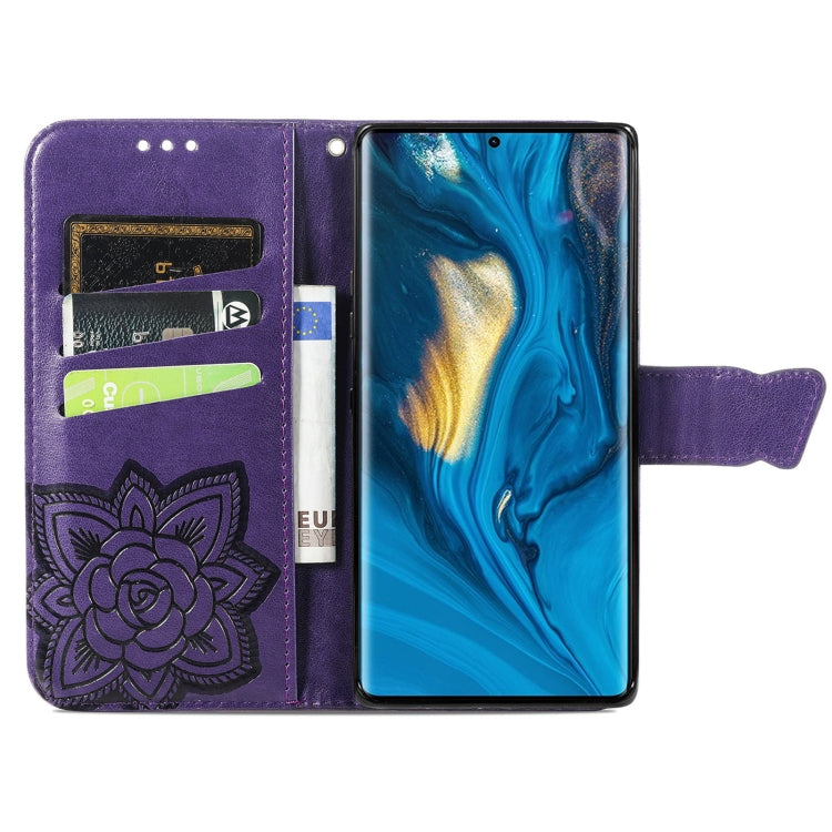 For ZTE Nubia Z30 Pro Butterfly Love Flower Embossed Horizontal Flip Leather Case with Holder & Card Slots & Wallet & Lanyard(Dark Purple) - ZTE Cases by buy2fix | Online Shopping UK | buy2fix