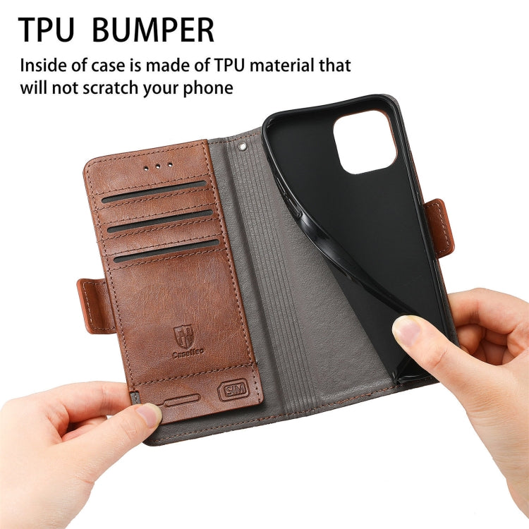 For Huawei P50 Pro CaseNeo Business Splicing Dual Magnetic Buckle Horizontal Flip PU Leather Case with Holder & Card Slots & Wallet(Brown) - Huawei Cases by buy2fix | Online Shopping UK | buy2fix