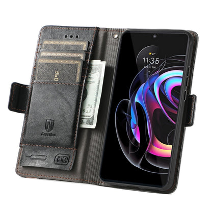 For Motorola Edge 20 Pro CaseNeo Business Splicing Dual Magnetic Buckle Horizontal Flip PU Leather Case with Holder & Card Slots & Wallet(Black) - Motorola Cases by buy2fix | Online Shopping UK | buy2fix