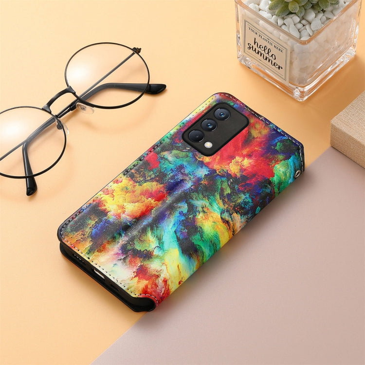 For OPPO Realme GT Master Colorful Magnetic Horizontal Flip PU Leather Case with Holder & Card Slot & Wallet(Colorful Cloud) - Realme Cases by buy2fix | Online Shopping UK | buy2fix