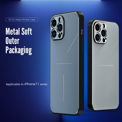 For iPhone 11 Pro Max R-JUST RJ-52 3-Line Style Metal TPU Shockproof Protective Case (Blue) - iPhone 11 Pro Max Cases by R-JUST | Online Shopping UK | buy2fix