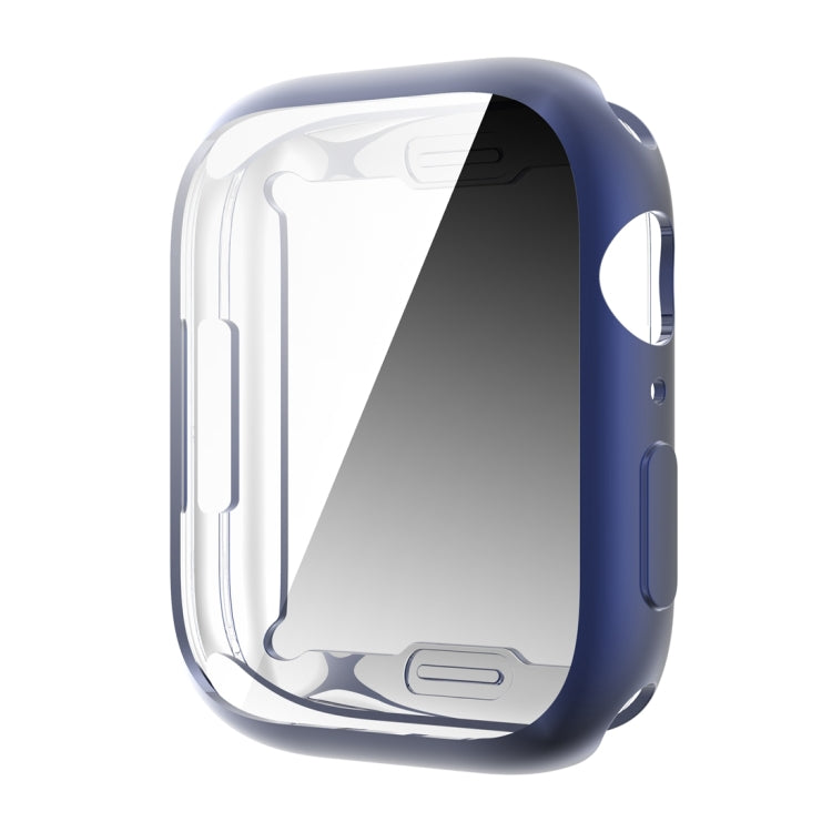 Shockproof TPU All-inclusive Electroplate Protective Case For Apple Watch Series 8 / 7 45mm(Navy Blue) - Watch Cases by buy2fix | Online Shopping UK | buy2fix