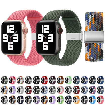 Nylon Braid One Buckle Watch Band For Apple Watch Series 9&8&7 41mm / SE 3&SE 2&6&SE&5&4 40mm / 3&2&1 38mm(Fragrant Orange) - Watch Bands by buy2fix | Online Shopping UK | buy2fix