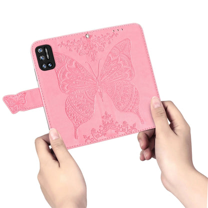 For DOOGEE N40 Pro Butterfly Love Flowers Embossed Horizontal Flip Leather Case with Holder & Card Slots & Wallet & Lanyard(Pink) - More Brand by buy2fix | Online Shopping UK | buy2fix