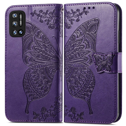 For DOOGEE N40 Pro Butterfly Love Flowers Embossed Horizontal Flip Leather Case with Holder & Card Slots & Wallet & Lanyard(Dark Purple) - More Brand by buy2fix | Online Shopping UK | buy2fix