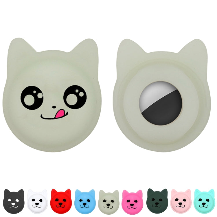 Serious Face Cute Cartoon Pet Collar Anti-lost Tracker Silicone Case For AirTag(Black) - Pet Series by Mutural | Online Shopping UK | buy2fix