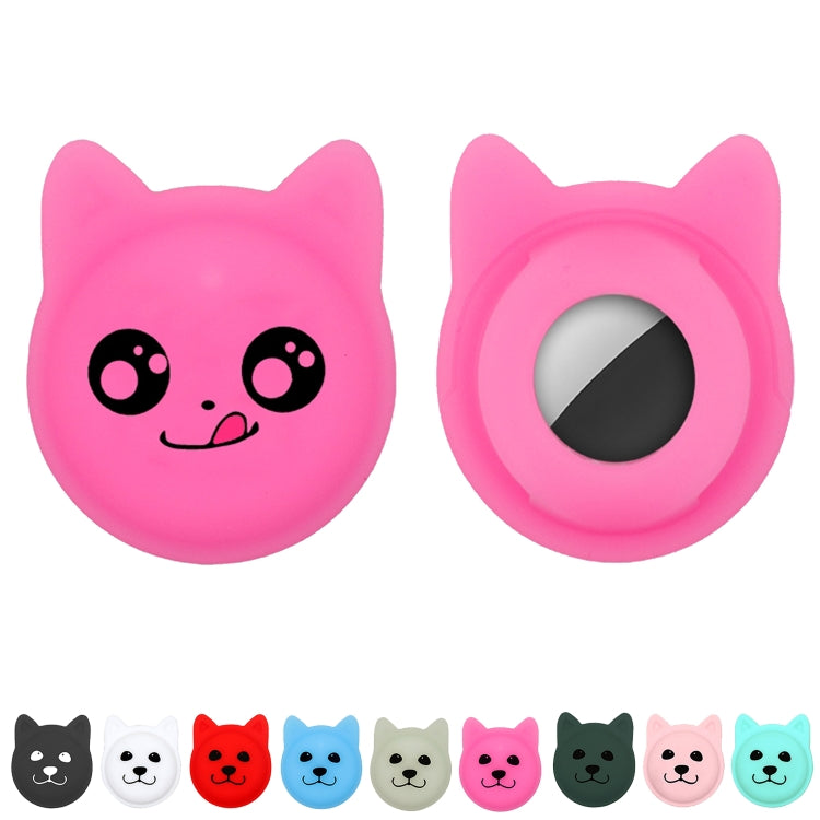 Naughty Smiley Cute Cartoon Pet Collar Anti-lost Tracker Silicone Case For AirTag(Pink) - Pet Series by Mutural | Online Shopping UK | buy2fix