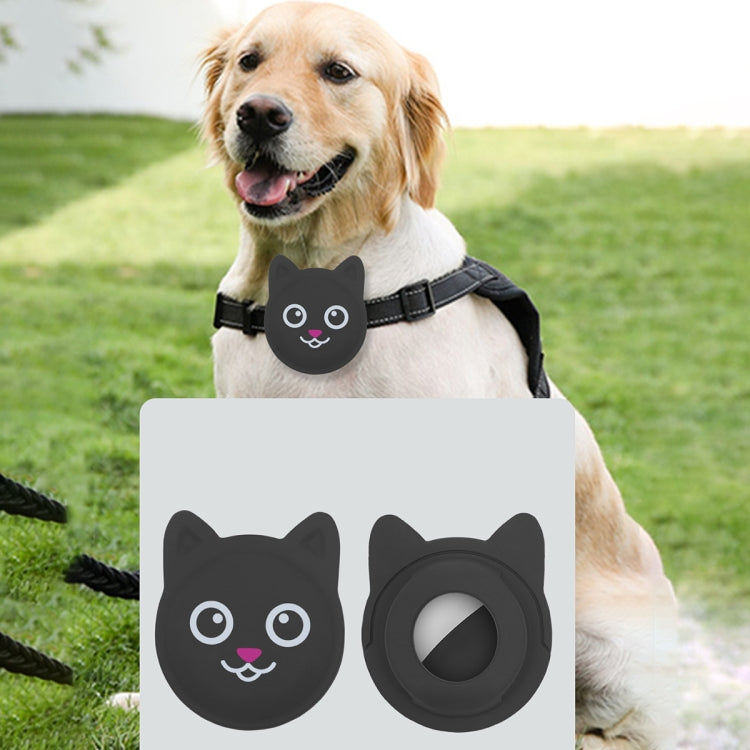 Naughty Smiley Cute Cartoon Pet Collar Anti-lost Tracker Silicone Case For AirTag(Fluorescent Green) - Pet Series by Mutural | Online Shopping UK | buy2fix