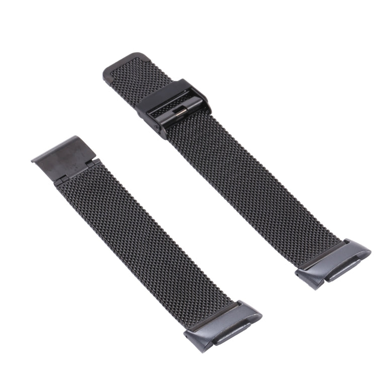 For Fitbit Charge 5 Milan Steel Double Buckles Strap Watch Band(Black) - Watch Bands by buy2fix | Online Shopping UK | buy2fix