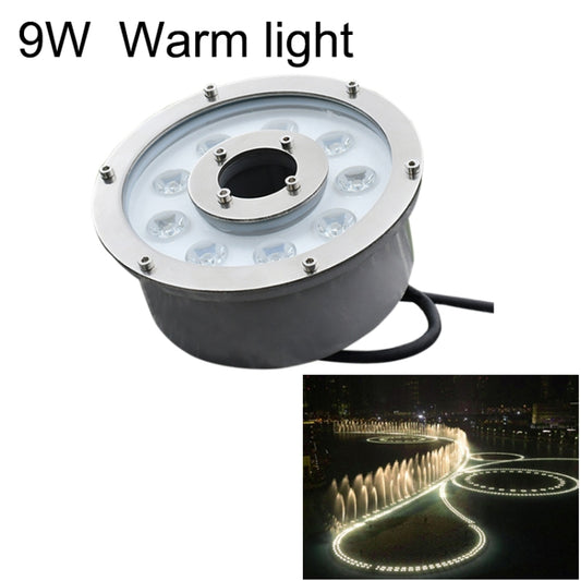 9W Landscape Ring LED Aluminum Alloy Underwater Fountain Light(Warm Light) - Underwater Lights by buy2fix | Online Shopping UK | buy2fix