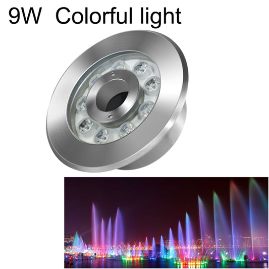 9W Landscape Colorful Color Changing Ring LED Stainless Steel Underwater Fountain Light(Colorful) - Underwater Lights by buy2fix | Online Shopping UK | buy2fix