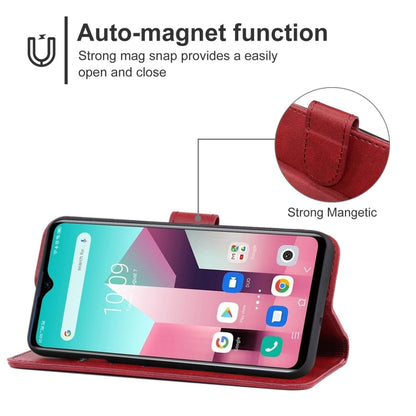 Leather Phone Case For Blackview A80 Pro / A80 Plus(Red) - Universal Leather Case by buy2fix | Online Shopping UK | buy2fix