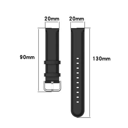 For Huawei Watch GT 3 42mm 20mm Round Tail Leather Watch Band(Black) - Watch Bands by buy2fix | Online Shopping UK | buy2fix