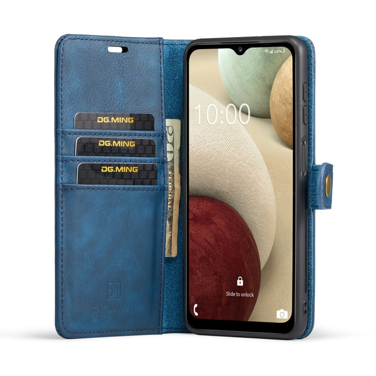 For Samsung Galaxy A13 5G DG.MING Crazy Horse Texture Detachable Magnetic Leather Phone Case(Blue) - Galaxy Phone Cases by DG.MING | Online Shopping UK | buy2fix