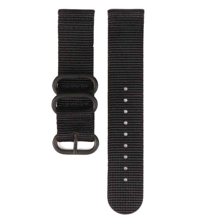 For Suunto 7 Three-ring Steel Buckle Nylon Watch Band(Black) -  by buy2fix | Online Shopping UK | buy2fix