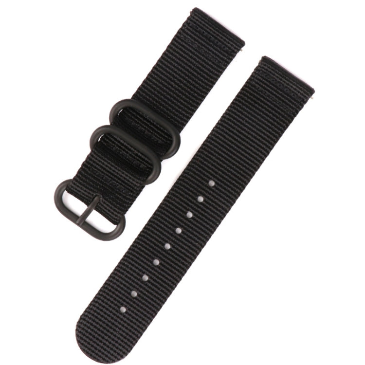 For Suunto 7 Three-ring Steel Buckle Nylon Watch Band(Black) -  by buy2fix | Online Shopping UK | buy2fix