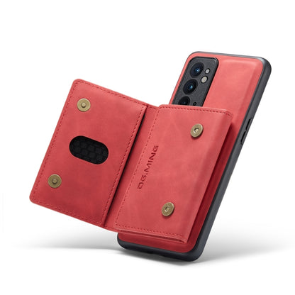 For OnePlus 9RT 5G DG.MING M2 Series 3-Fold Multi Card Bag Back Cover Leather Phone Case(Red) - OnePlus Cases by DG.MING | Online Shopping UK | buy2fix