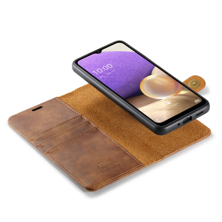 For Samsung Galaxy A33 5G DG.MING Crazy Horse Texture Detachable Magnetic Leather Phone Case(Brown) - Galaxy Phone Cases by DG.MING | Online Shopping UK | buy2fix