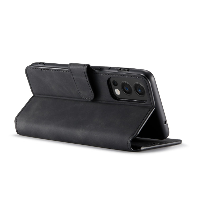 For OnePlus Nord 2 DG.MING Retro Oil Side Horizontal Flip Leather Case with Holder & Card Slots & Wallet(Black) - OnePlus Cases by DG.MING | Online Shopping UK | buy2fix