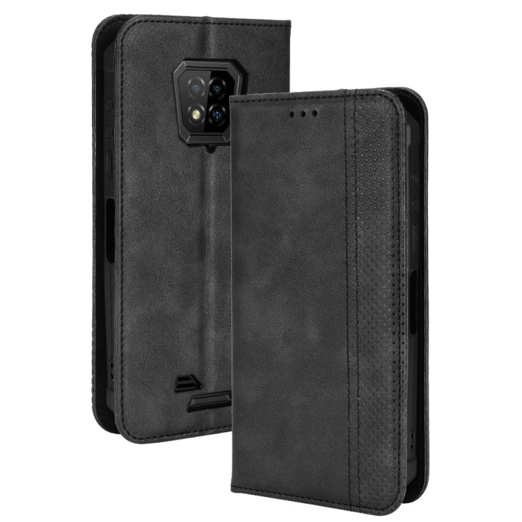 For Ulefone Armor 8 Magnetic Buckle Retro Texture Leather Phone Case(Black) - Ulefone Cases by buy2fix | Online Shopping UK | buy2fix