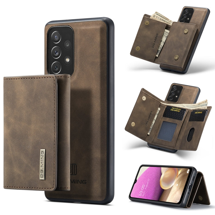 For Samsung Galaxy A33 5G DG.MING M1 Series 3-Fold Multi Card Wallet  Phone Case(Coffee) - Galaxy Phone Cases by DG.MING | Online Shopping UK | buy2fix