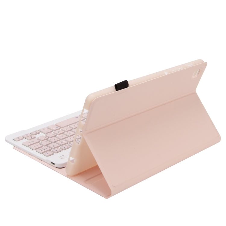 A220 Candy Color TPU Detachable Bluetooth Keyboard Leather Case with Bracket For Samsung Galaxy Tab A7 Lite 8.7 T220 / T225(Pink) - Samsung Keyboard by buy2fix | Online Shopping UK | buy2fix