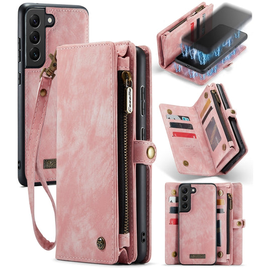 For Samsung Galaxy S22 5G CaseMe-008 Detachable Multifunctional Horizontal Flip Leather Case (Pink) - Galaxy S22 5G Cases by CaseMe | Online Shopping UK | buy2fix