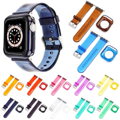 Jelly Watch Band + Case For Apple Watch Ultra 49mm&Watch Ultra 2 49mm / Series 9&8&7 45mm / SE 3&SE 2&6&SE&5&4 44mm / 3&2&1 42mm(Brown) - Watch Bands by buy2fix | Online Shopping UK | buy2fix