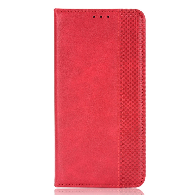 For Blackview A55 Magnetic Buckle Retro Crazy Horse Leather Phone Case(Red) - More Brand by buy2fix | Online Shopping UK | buy2fix