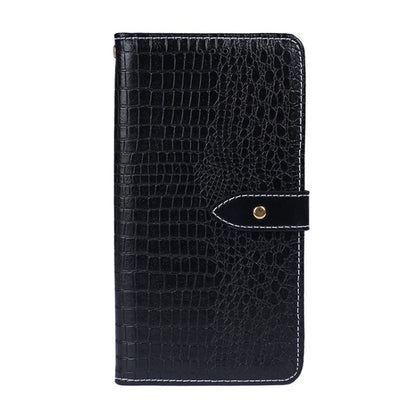 For Motorola Moto G22 idewei Crocodile Texture Leather Phone Case(Black) - Motorola Cases by idewei | Online Shopping UK | buy2fix